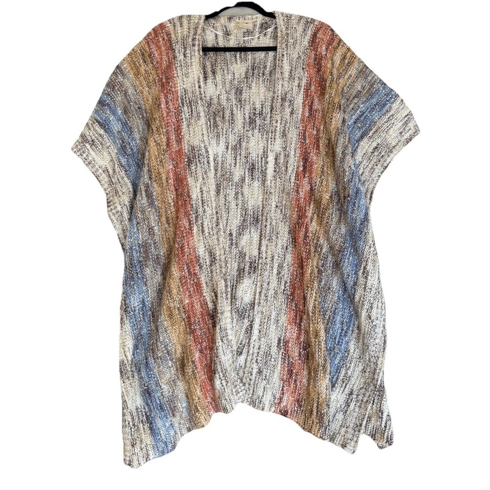 Mystree Cardigan Pastel Stripes One Size Boho Hippie‎ Western Coastal Cowgirl